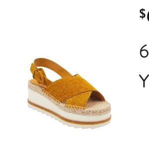 Marc Fisher platform sandal suede